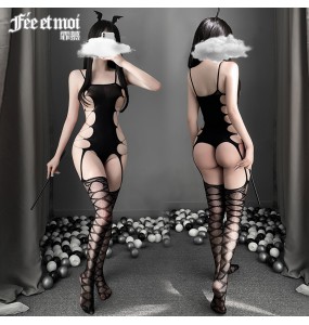 FEE ET MOI Sexy Lace Fishnet Body Stocking (Black)